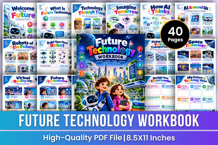 Future Technology Workbook | AI, Robotics, Space, Smart example image 1