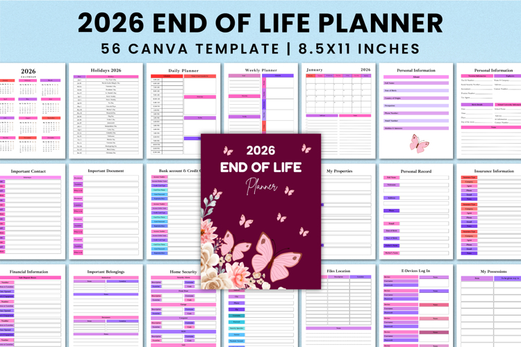 2026 End Of Life Planner For Canva KDP Interior