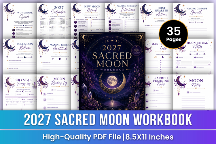 2027 Sacred Moon Workbook | Lunar Rituals, Manifestation