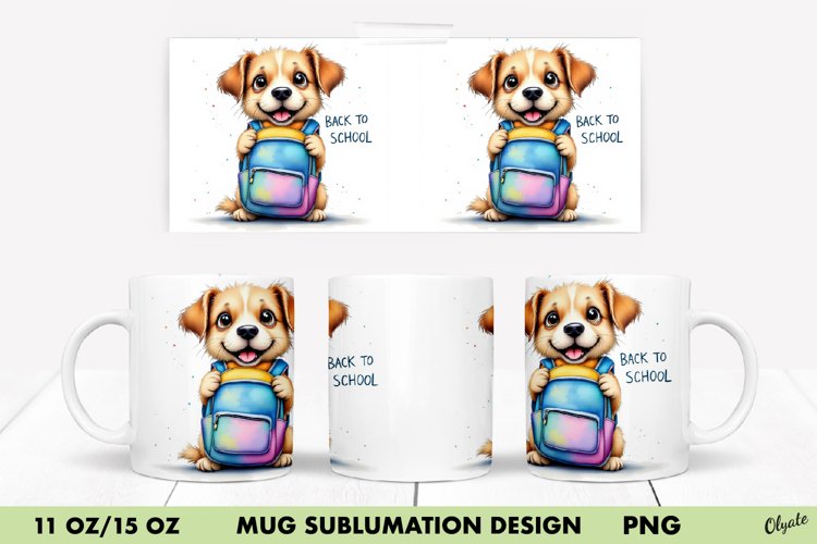 Cute Dog, Back to School Mug Sublimation, 11 OZ, 15 OZ