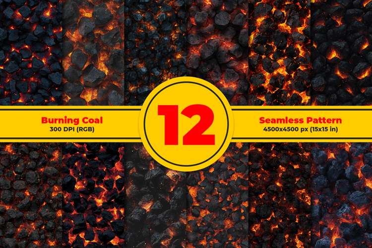 Burning Coal Seamless Pattern and Digital paper