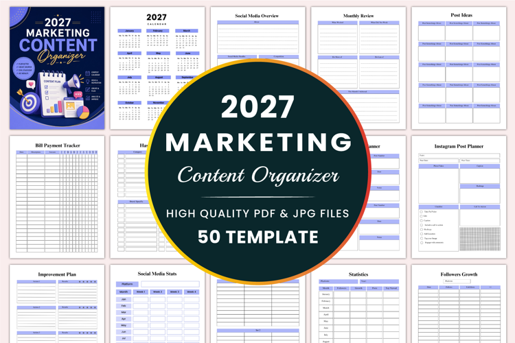 2027 Marketing Content Organizer Kdp interiors