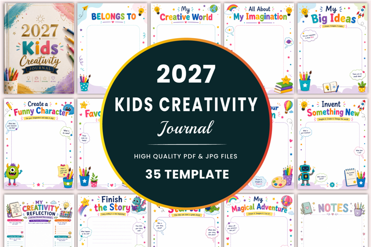 2027 Kids Creativity Journal Kdp templates