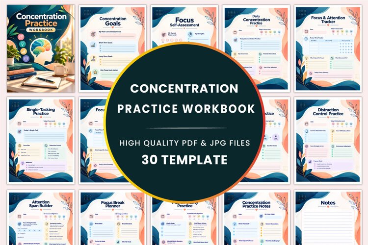Concentration Practice Workbook Kdp interiors example image 1