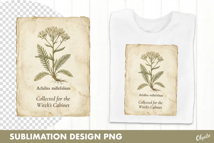 Witch’s Herbarium PNG. Vintage Botanical Illustration