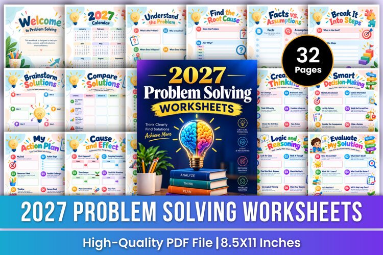 2027 Problem Solving Worksheets | Critical Thinking, Logic example image 1
