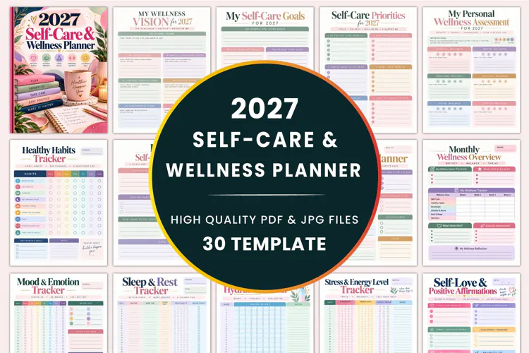 2027 Self-Care & Wellness Planner Kdp interiors