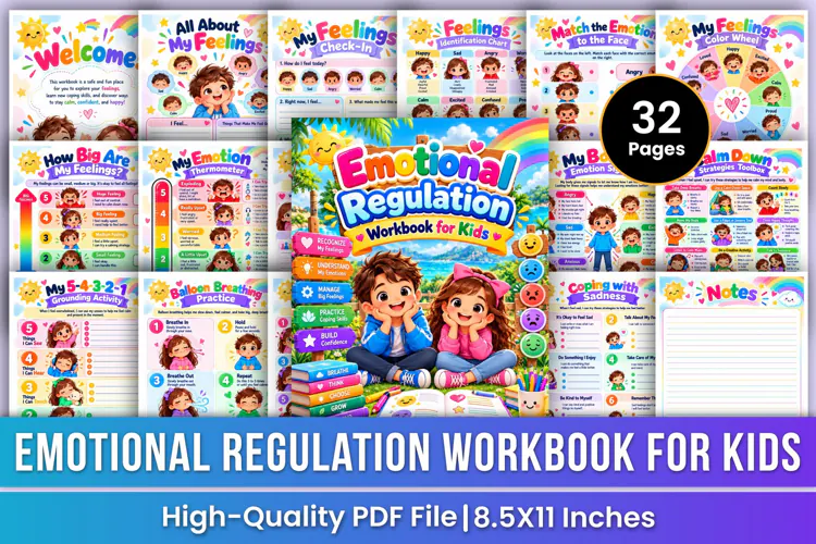 Emotional Regulation Workbook for Kids | Feelings, Coping