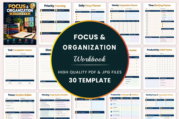 Focus & Organization Workbook Kdp interiors