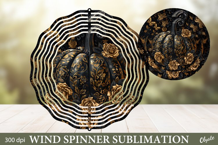 Dark Pumpkin Wind Spinner. Wind Spinner Sublimation PNG