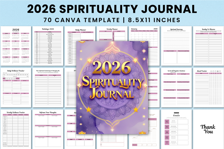 2026 Spirituality Journal Canva templates