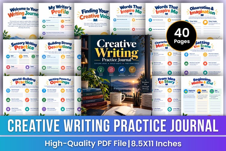 Creative Writing Practice Journal | Story Ideas, Character example image 1