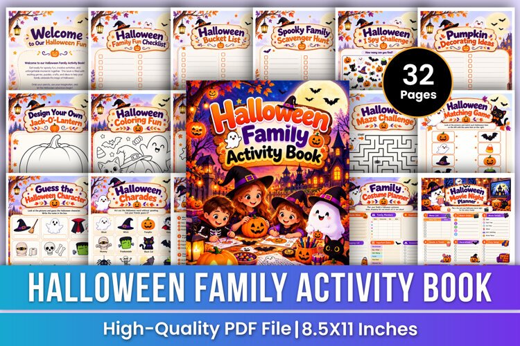 Halloween Family Activity Book | Spooky Games, Crafts example image 1