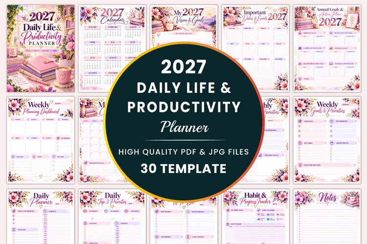 2027 Daily Life & Productivity Planner example image 1