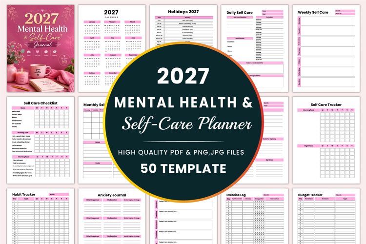 2027 Mental Health & Self-Care Journal kdp interiors