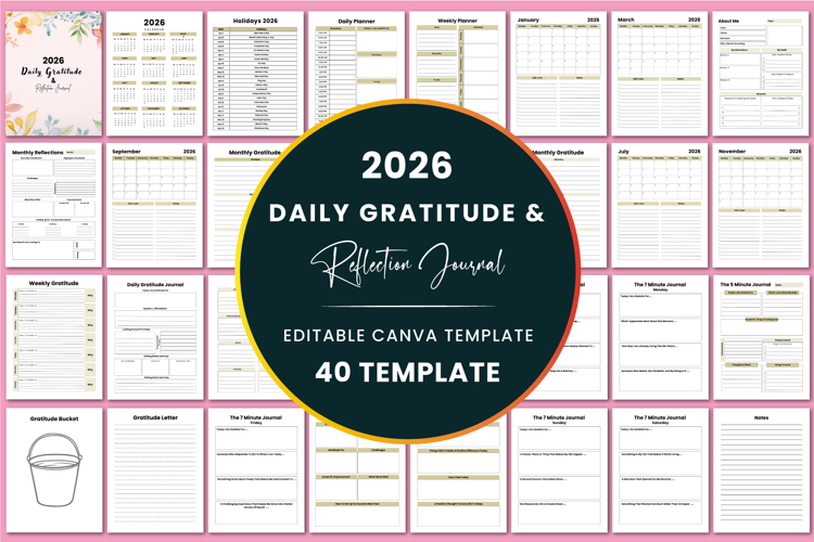 2026 Daily Gratitude & Reflection Journal