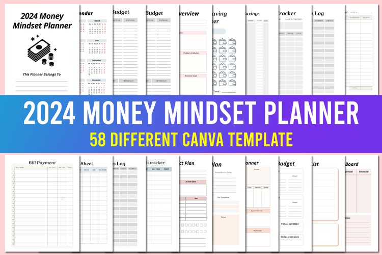 2024 Money Mindset Planner Canva Template
