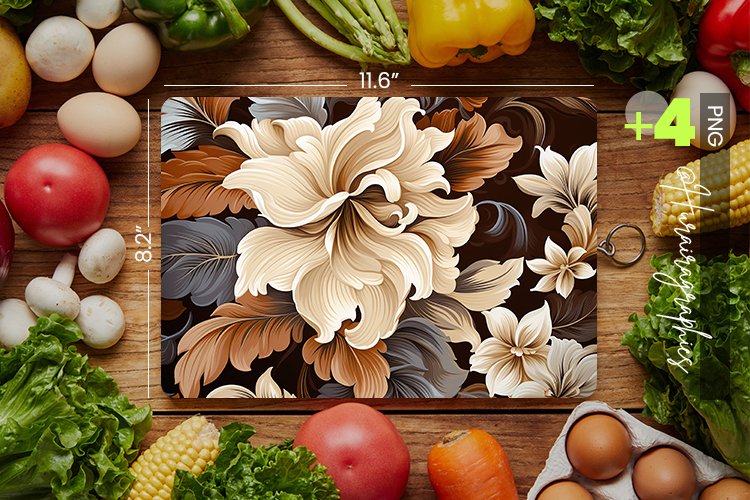 Brown flower Cutting Board Design - 04 Variations