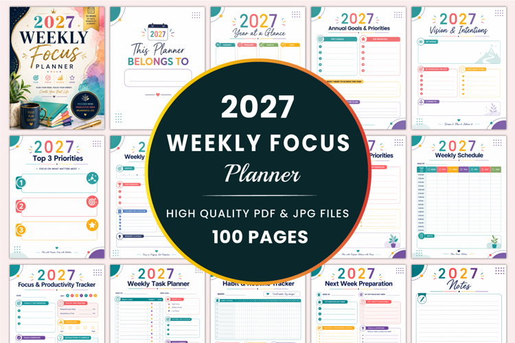 2027 Weekly Focus Planner Kdp interiors