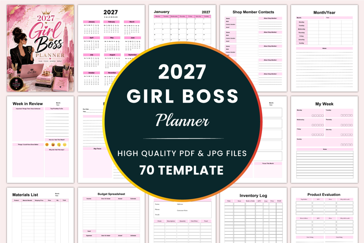 2027 Girl Boss Planner Kdp interiors