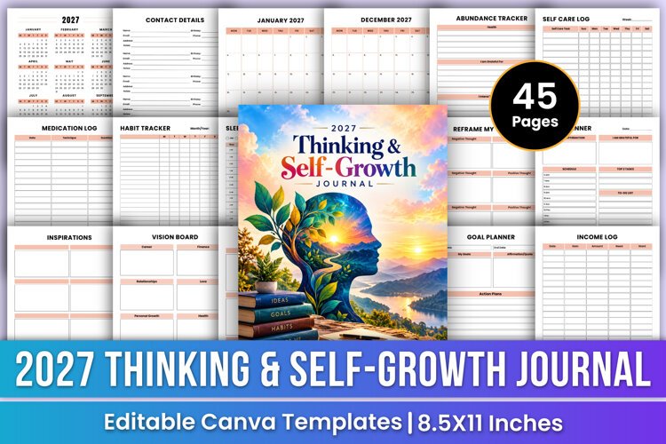 2027 Thinking & Self-Growth Journal | Goal Setting example image 1