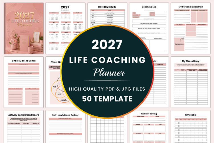 2027 Life Coaching Planner Kdp interiors