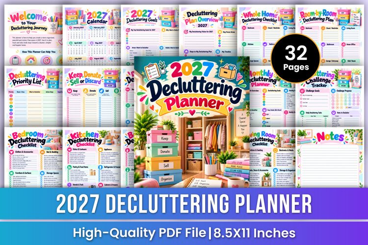 2027 Decluttering Planner | Home Organization, Clutter-Free example image 1