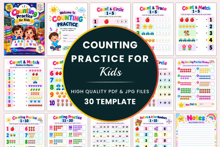 Counting Practice for Kids Kdp interiors