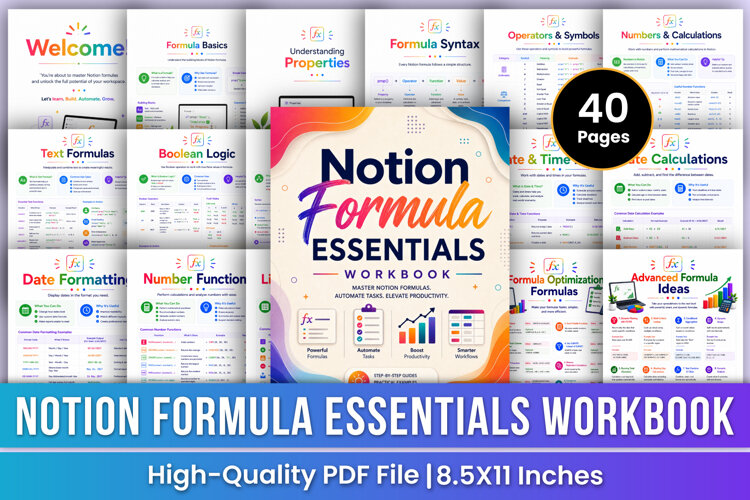 Notion Formula Essentials Workbook | Notion Formulas example image 1