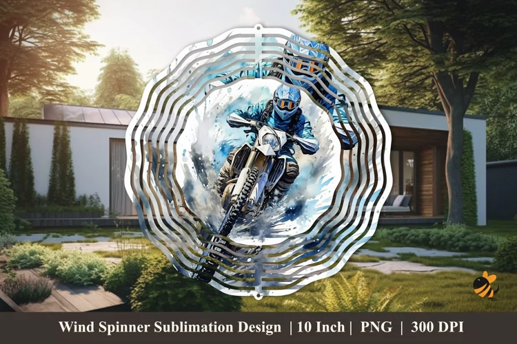 Motocross Watercolor Wind Spinner Designs Sublimation 1