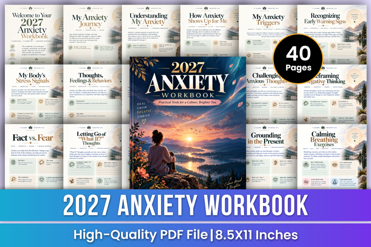 2027 Anxiety Workbook | Anxiety Awareness, Calming Tools