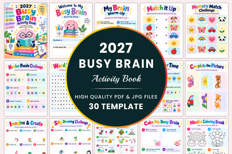 2027 Busy Brain Activity Book Kdp interiors