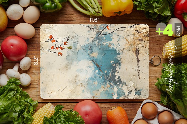 Distress Flowers Cutting Board Design - 04 Variations