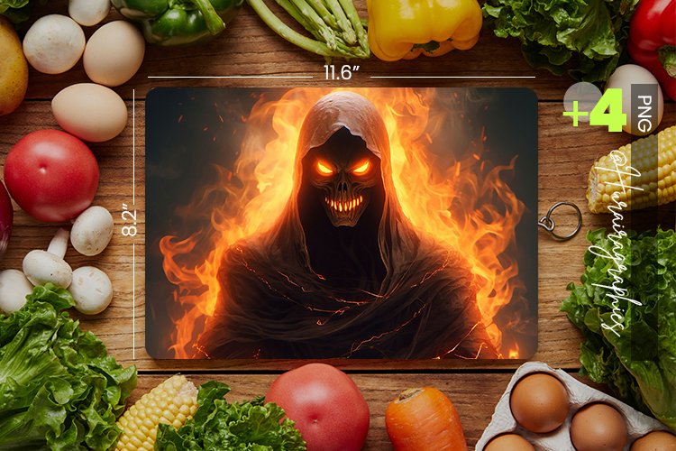 Flamming Ghost Cutting Board Design - 04 Variations