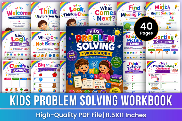 Kids Problem Solving Workbook | Logic Puzzles, Critical