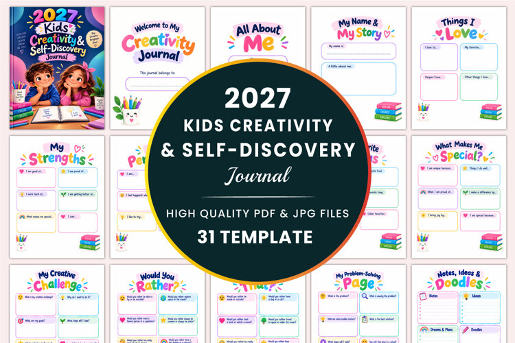 2027 Kids Creativity & Self-Discovery Journal Kdp example image 1