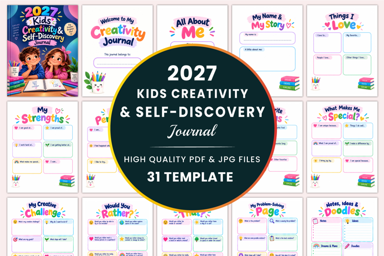 2027 Kids Creativity & Self-Discovery Journal Kdp