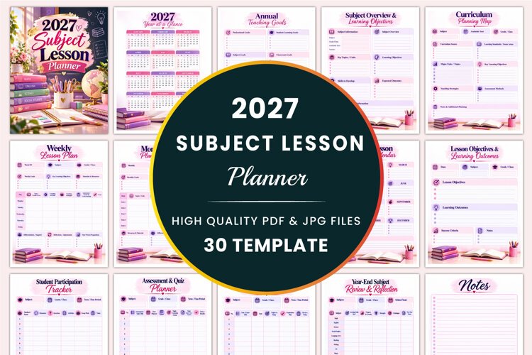 2027 Subject Lesson Planner Kdp interiors example image 1