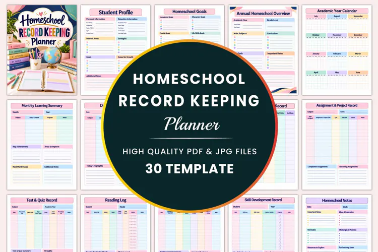 Homeschool Record Keeping Planner Kdp interiors