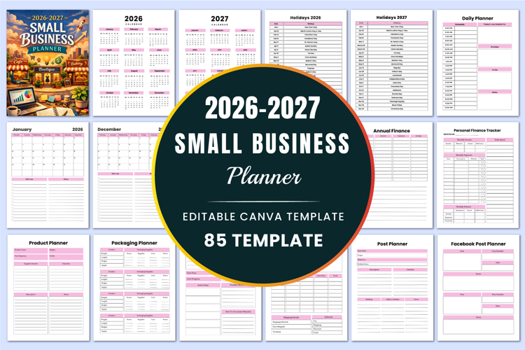 2026 - 2027 Business Planner Canva templates