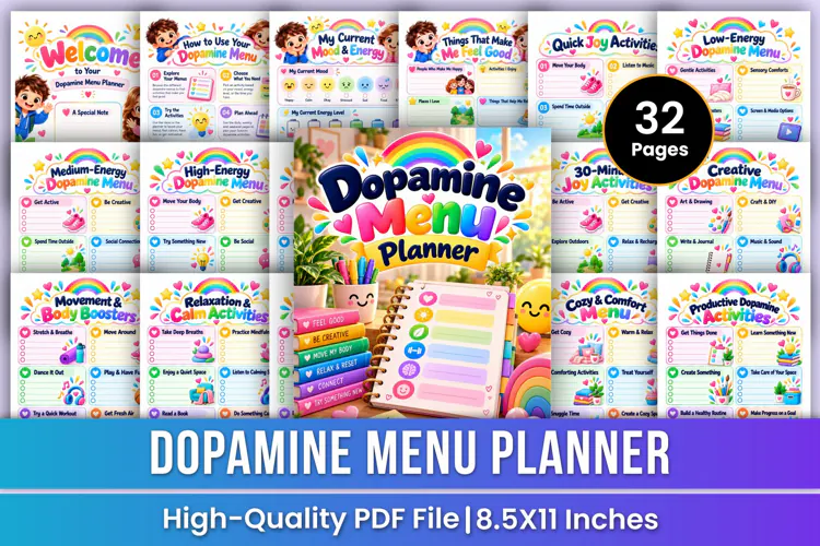 Dopamine Menu Planner | Mood Boosters, Joy Activities