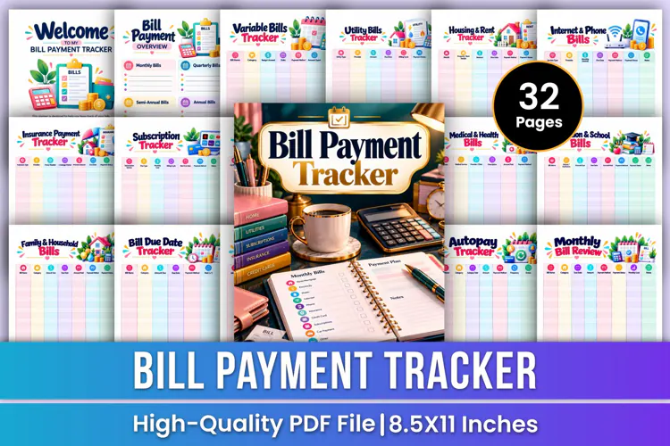 Bill Payment Tracker | Monthly Bills, Due Dates, Payments