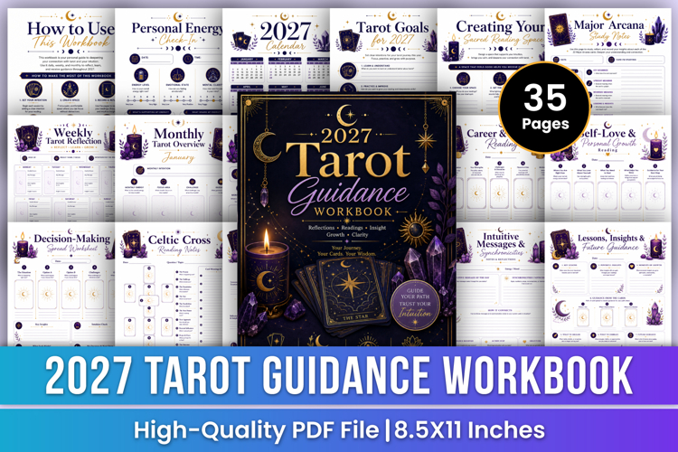2027 Tarot Guidance Workbook | Spiritual Reflection Planner