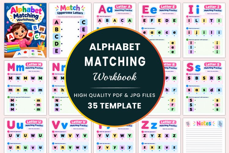 Alphabet Matching Worksheets Kdp interiors example image 1