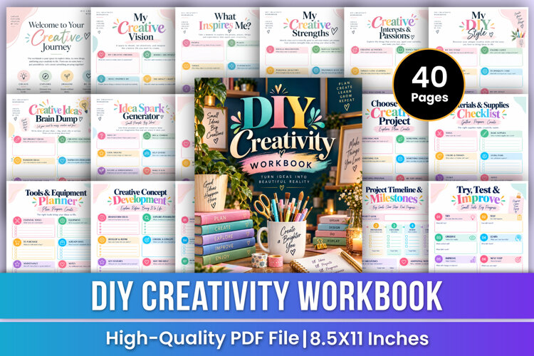 DIY Creativity Workbook | Creative Ideas, DIY Project Plan example image 1