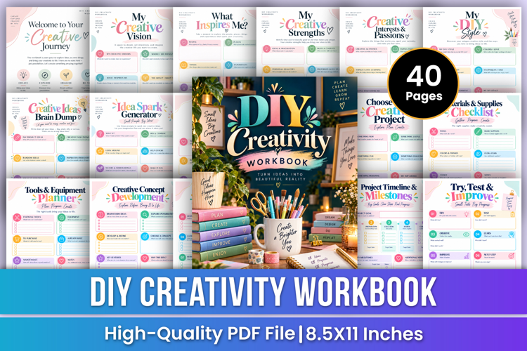DIY Creativity Workbook | Creative Ideas, DIY Project Plan