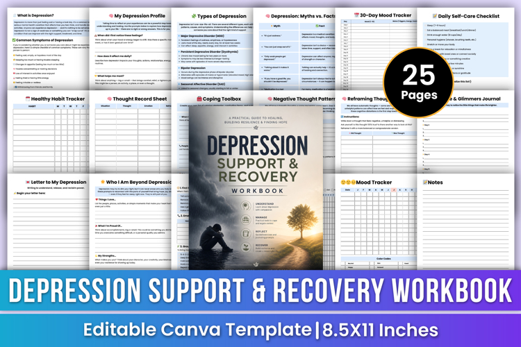 Depression Support & Recovery Workbook | Mental Health