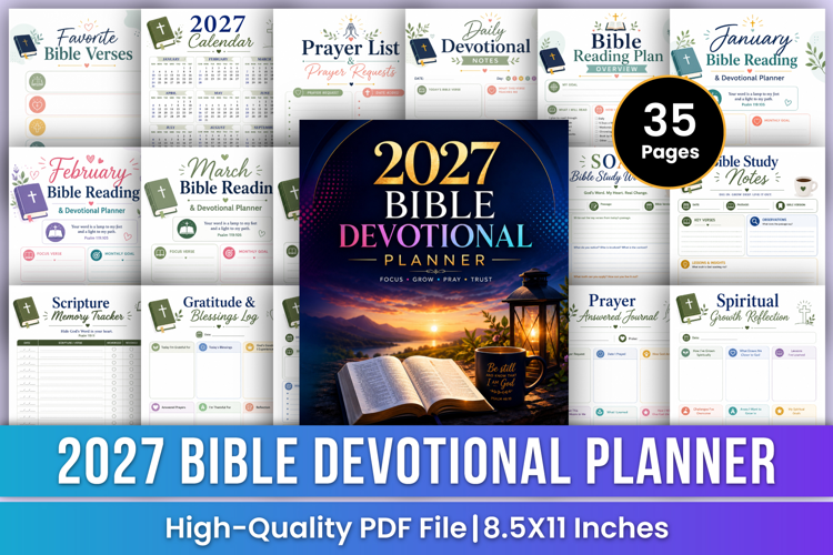 2027 Bible Devotional Planner | Faith & Scripture Journal