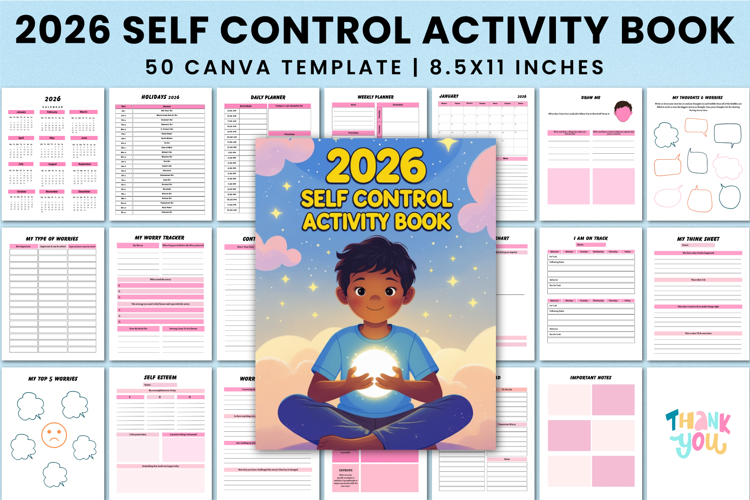 2026 Self Control Activity Book Canva Templates