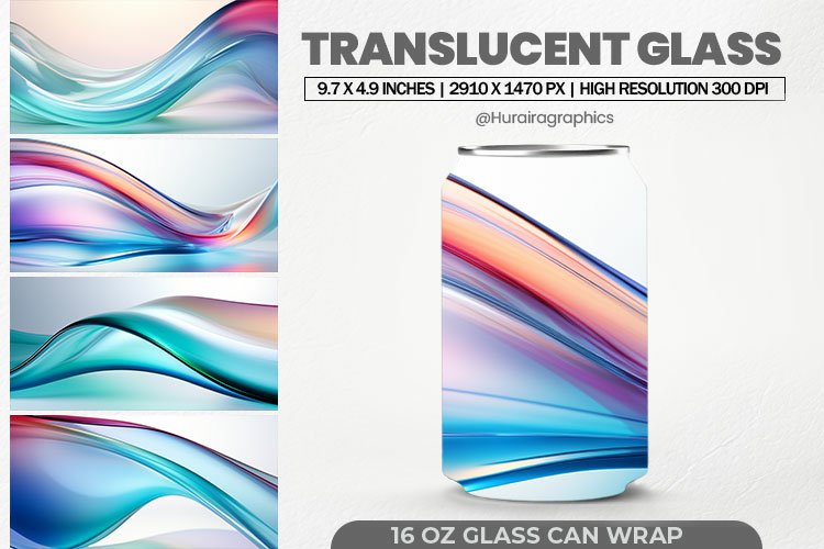 Translucent Glass Can Wrap,16 Oz Tumbler Sublimation example image 1